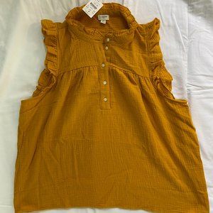 NWT J. Crew Factory Cotton Gauze Button Front Shirt XL